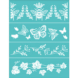 Globleland Self-Adhesive Silk Screen Printing Stencil, for Painting on Wood, DIY Decoration T-Shirt Fabric, Turquoise, Butterfly Pattern, 220x280mm
