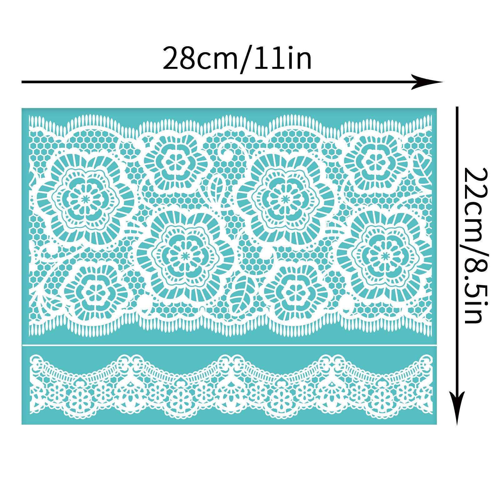 Globleland Self-Adhesive Silk Screen Printing Stencil, for Painting on Wood, DIY Decoration T-Shirt Fabric, Turquoise, Floral Pattern, 220x280mm
