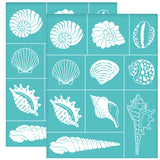 Globleland Self-Adhesive Silk Screen Printing Stencil, for Painting on Wood, DIY Decoration T-Shirt Fabric, Turquoise, Shell Pattern, 280x220mm