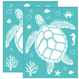 Globleland Self-Adhesive Silk Screen Printing Stencil, for Painting on Wood, DIY Decoration T-Shirt Fabric, Turquoise, Sea Turtle Pattern, 280x220mm