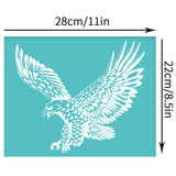 Globleland Self-Adhesive Silk Screen Printing Stencil, for Painting on Wood, DIY Decoration T-Shirt Fabric, Turquoise, Eagle Pattern, 280x220mm