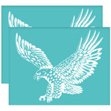 Globleland Self-Adhesive Silk Screen Printing Stencil, for Painting on Wood, DIY Decoration T-Shirt Fabric, Turquoise, Eagle Pattern, 280x220mm