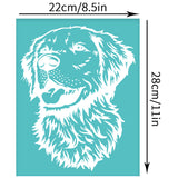 Globleland Self-Adhesive Silk Screen Printing Stencil, for Painting on Wood, DIY Decoration T-Shirt Fabric, Turquoise, Dog Pattern, 280x220mm
