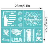 Globleland Self-Adhesive Silk Screen Printing Stencil, for Painting on Wood, DIY Decoration T-Shirt Fabric, Turquoise, Independence Day Theme Pattern, 280x220mm