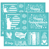 Globleland Self-Adhesive Silk Screen Printing Stencil, for Painting on Wood, DIY Decoration T-Shirt Fabric, Turquoise, Independence Day Theme Pattern, 280x220mm