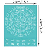 Globleland Self-Adhesive Silk Screen Printing Stencil, for Painting on Wood, DIY Decoration T-Shirt Fabric, Turquoise, Constellation Pattern, 280x220mm