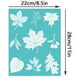 Globleland Self-Adhesive Silk Screen Printing Stencil, for Painting on Wood, DIY Decoration T-Shirt Fabric, Turquoise, Leaf Pattern, 280x220mm