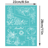 Globleland Self-Adhesive Silk Screen Printing Stencil, for Painting on Wood, DIY Decoration T-Shirt Fabric, Turquoise, Pumpkin Pattern, 280x220mm