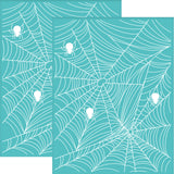 Globleland Self-Adhesive Silk Screen Printing Stencil, for Painting on Wood, DIY Decoration T-Shirt Fabric, Turquoise, Spider Web Pattern, 280x220mm