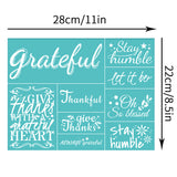 Globleland Self-Adhesive Silk Screen Printing Stencil, for Painting on Wood, DIY Decoration T-Shirt Fabric, Turquoise, Word, 280x220mm