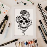 Globleland Self-Adhesive Silk Screen Printing Stencil, for Painting on Wood, DIY Decoration T-Shirt Fabric, Turquoise, Skull Pattern, 280x220mm