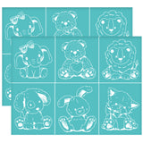 Globleland Self-Adhesive Silk Screen Printing Stencil, for Painting on Wood, DIY Decoration T-Shirt Fabric, Turquoise, Doll Pattern, 280x220mm