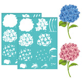 Globleland Self-Adhesive Silk Screen Printing Stencil, for Painting on Wood, DIY Decoration T-Shirt Fabric, Turquoise, Flower, 280x220mm