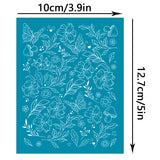 Globleland Silk Screen Printing Stencil, for Painting on Wood, DIY Decoration T-Shirt Fabric, Flower Pattern, 12.7x10cm