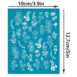 Globleland Silk Screen Printing Stencil, for Painting on Wood, DIY Decoration T-Shirt Fabric, Flower Pattern, 12.7x10cm