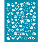 Globleland Silk Screen Printing Stencil, for Painting on Wood, DIY Decoration T-Shirt Fabric, Valentine's day Themed Pattern, 12.7x10cm