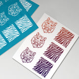 Globleland Silk Screen Printing Stencil, for Painting on Wood, DIY Decoration T-Shirt Fabric, Tiger Pattern, 100x127mm