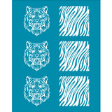 Globleland Silk Screen Printing Stencil, for Painting on Wood, DIY Decoration T-Shirt Fabric, Tiger Pattern, 100x127mm