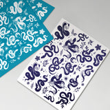 Globleland Silk Screen Printing Stencil, for Painting on Wood, DIY Decoration T-Shirt Fabric, Snake Pattern, 100x127mm