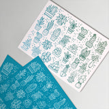 Globleland Silk Screen Printing Stencil, for Painting on Wood, DIY Decoration T-Shirt Fabric, Plants Pattern, 100x127mm