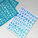 Globleland Silk Screen Printing Stencil, for Painting on Wood, DIY Decoration T-Shirt Fabric, Ocean Themed Pattern, 100x127mm