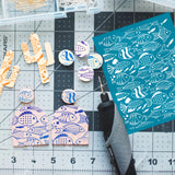 Globleland Silk Screen Printing Stencil, for Painting on Wood, DIY Decoration T-Shirt Fabric, Fish Pattern, 100x127mm