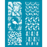 Globleland Silk Screen Printing Stencil, for Painting on Wood, DIY Decoration T-Shirt Fabric, Summer Themed Pattern, 100x127mm