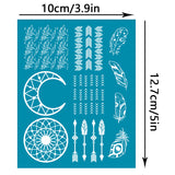 Globleland Silk Screen Printing Stencil, for Painting on Wood, DIY Decoration T-Shirt Fabric, Woven Net/Web with Feather, 100x127mm