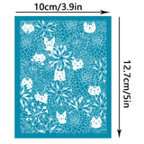 Globleland Silk Screen Printing Stencil, for Painting on Wood, DIY Decoration T-Shirt Fabric, Cat Pattern, 100x127mm