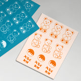 Globleland Silk Screen Printing Stencil, for Painting on Wood, DIY Decoration T-Shirt Fabric, Bear Pattern, 100x127mm