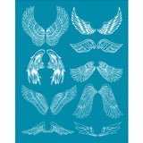 Globleland Silk Screen Printing Stencil, for Painting on Wood, DIY Decoration T-Shirt Fabric, Wing Pattern, 100x127mm