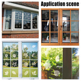Globleland Waterproof PVC Window Film Adhesive Stickers, Electrostatic Window Stickers, Leaf Pattern, 301x220x1.5mm