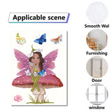 Globleland PVC Wall Sticker, Rectangle Shape, for Window or Stairway Home Decoration, Butterfly Pattern, 190x140mm