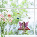 Globleland PVC Wall Sticker, Rectangle Shape, for Window or Stairway Home Decoration, Butterfly Pattern, 190x140mm