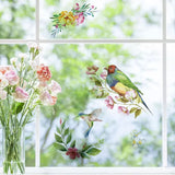 Globleland PVC Wall Sticker, Rectangle Shape, for Window or Stairway Home Decoration, Bird Pattern, 190x140mm