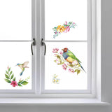 Globleland PVC Wall Sticker, Rectangle Shape, for Window or Stairway Home Decoration, Bird Pattern, 190x140mm