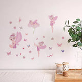 Globleland 16 Sheets 8 Styles Waterproof PVC Wall Stickers, Rectangle Shape, for Window or Stairway Home Decoration, Angel & Fairy Pattern, 200x145mm, about 2 sheets/style