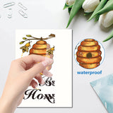 Globleland 16 Sheets 8 Styles Waterproof PVC Wall Stickers, Rectangle Shape, for Window or Stairway Home Decoration, Bees Pattern, 200x145mm, about 2 sheets/style