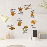 Globleland 16 Sheets 8 Styles Waterproof PVC Wall Stickers, Rectangle Shape, for Window or Stairway Home Decoration, Bees Pattern, 200x145mm, about 2 sheets/style