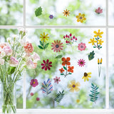 Globleland 16 Sheets 8 Styles Waterproof PVC Wall Stickers, Rectangle Shape, for Window or Stairway Home Decoration, Floral Pattern, 200x145mm, about 2 sheets/style