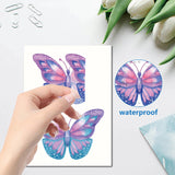 Globleland 16 Sheets 8 Styles Waterproof PVC Wall Stickers, Rectangle Shape, for Window or Stairway Home Decoration, Butterfly Farm, 200x145mm, about 2 sheets/style