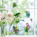 Globleland 16 Sheets 8 Styles Waterproof PVC Wall Stickers, Rectangle Shape, for Window or Stairway Home Decoration, Bird Pattern, 200x145mm, about 2 sheets/style