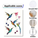 Globleland 16 Sheets 8 Styles PVC Waterproof Wall Stickers, Self-Adhesive Decals, for Window or Stairway Home Decoration, Rectangle, Bird Pattern, 200x145mm, about 2 sheets/style