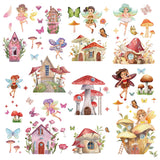 Globleland 8 Sheets 8 Styles PVC Waterproof Wall Stickers, Self-Adhesive Decals, for Window or Stairway Home Decoration, Rectangle, Angel & Fairy Pattern, 200x145mm, about 1 sheets/style