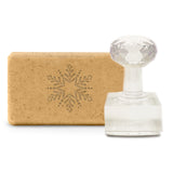 Globleland Plastic Stamps, DIY Soap Molds Supplies, Square, Snowflake Pattern, 31x27x18mm