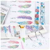 Globleland DIY Feather Bookmark with Pendant Diamond Painting Kits, with Resin Rhinestones, Sticky Pen, Tray Plate, Glue Clay, Mixed Color, 197x52.5x2.8x2.5mm
