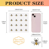Globleland Waterproof Self-Adhesive Picture Stickers, Flat Round, Gold, Fly Pattern, 150x150mm, sticker: 2.5cm in diameter, 8 sheets/set.