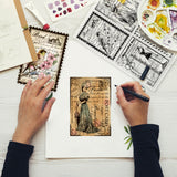 Globleland PVC Stamps, for DIY Scrapbooking, Photo Album Decorative, Cards Making, Stamp Sheets, Film Frame, Women Pattern, 21x14.8x0.3cm