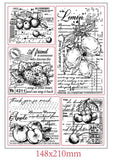 Globleland PVC Stamps, for DIY Scrapbooking, Photo Album Decorative, Cards Making, Stamp Sheets, Film Frame, Fruit, 21x14.8x0.3cm