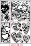 Globleland PVC Stamps, for DIY Scrapbooking, Photo Album Decorative, Cards Making, Stamp Sheets, Film Frame, Heart, 21x14.8x0.3cm